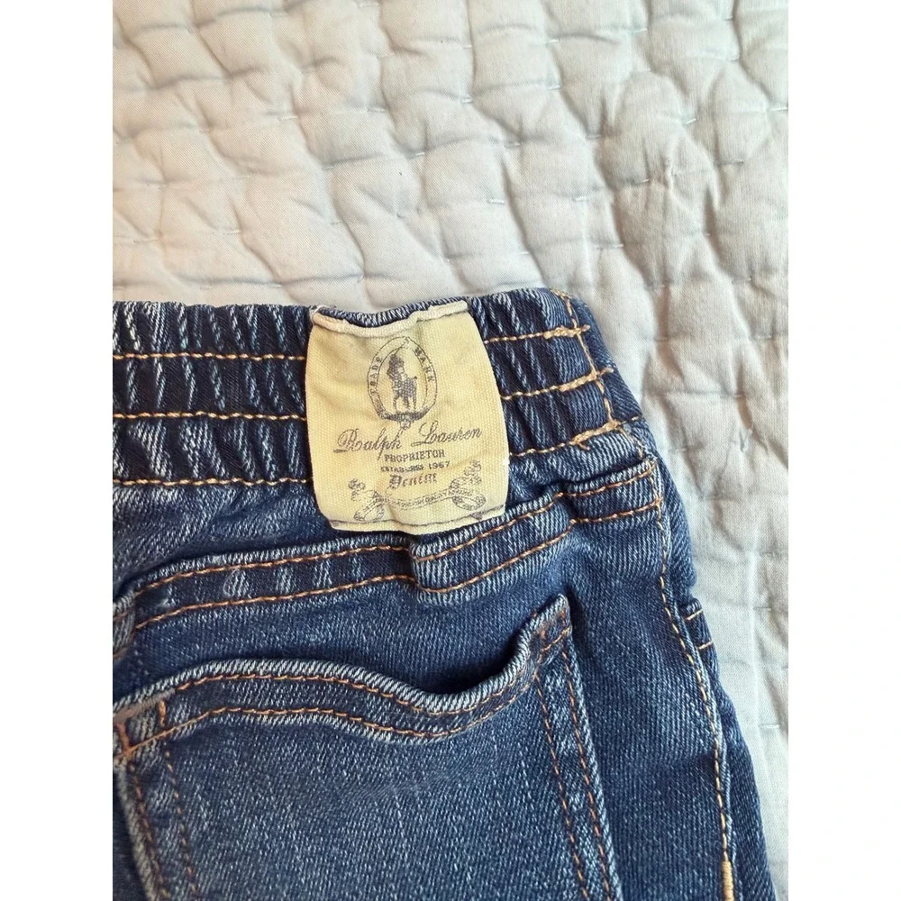 Ralph Lauren Toddler Boys Blue Denim Pull On Jeans 24M Elastic Waist Stretch